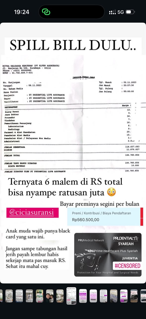 Klaim rawat inap beberapa malam, biaya ratusan juta full cover
