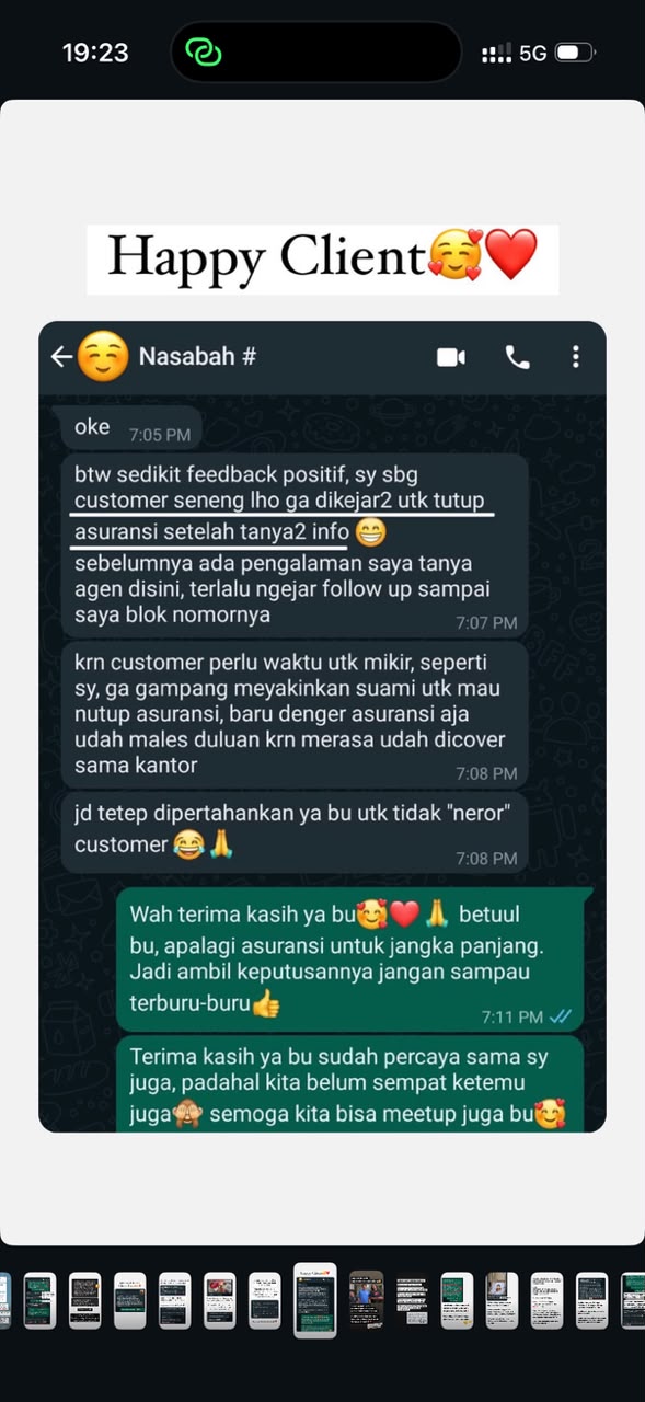Testimoni nasabah — happy client @ciciasuransi